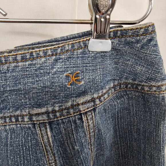 Vintage Perry Ellis Blue Denim Skirt Y2K Boho Retro 8 - Picture 10 of 16